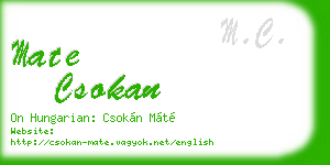 mate csokan business card